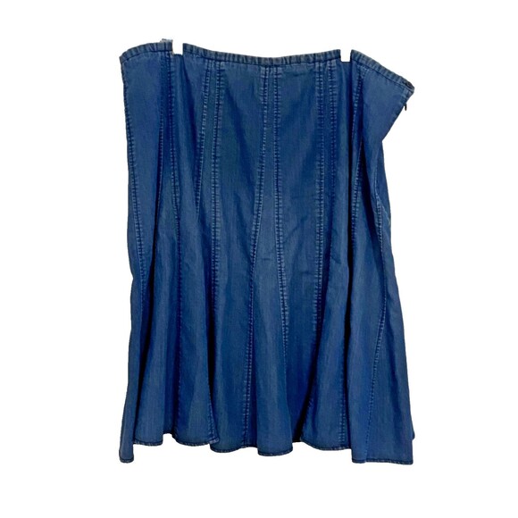Dress Barn Dresses & Skirts - Dress Barn Jeans Skirt~42" waist/size 22W~Blue~Modest Midi Gored/Flared